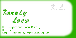 karoly loew business card